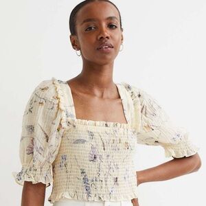 H&M Square Neck Floral Summer Top
